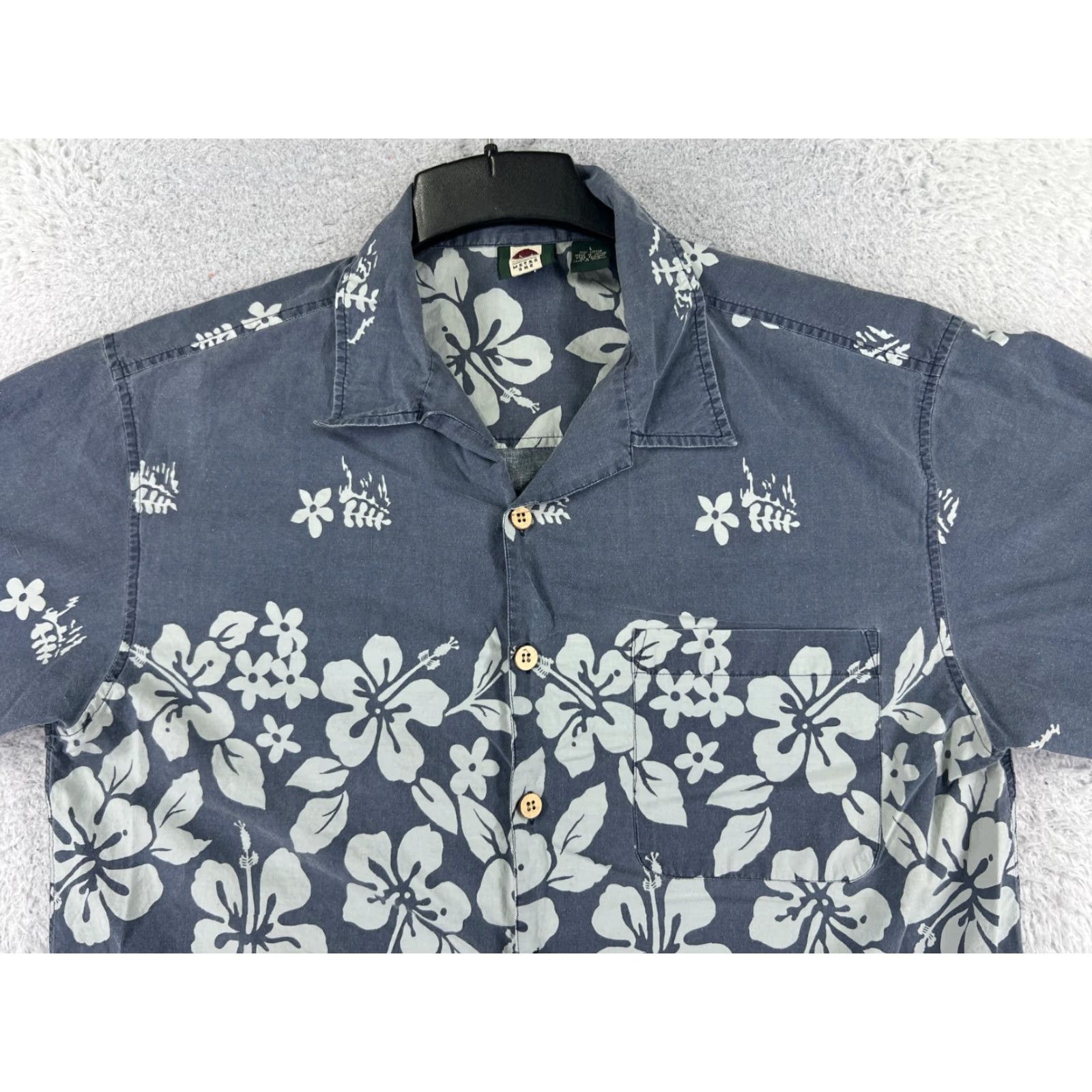 Etro Metro One Hawaiian Shirt Adult Large Blue Floral Button-Up Cotton Short Sleeve Aloha Resort Mens Size US L / EU 52-54 / 3 - 4 Thumbnail