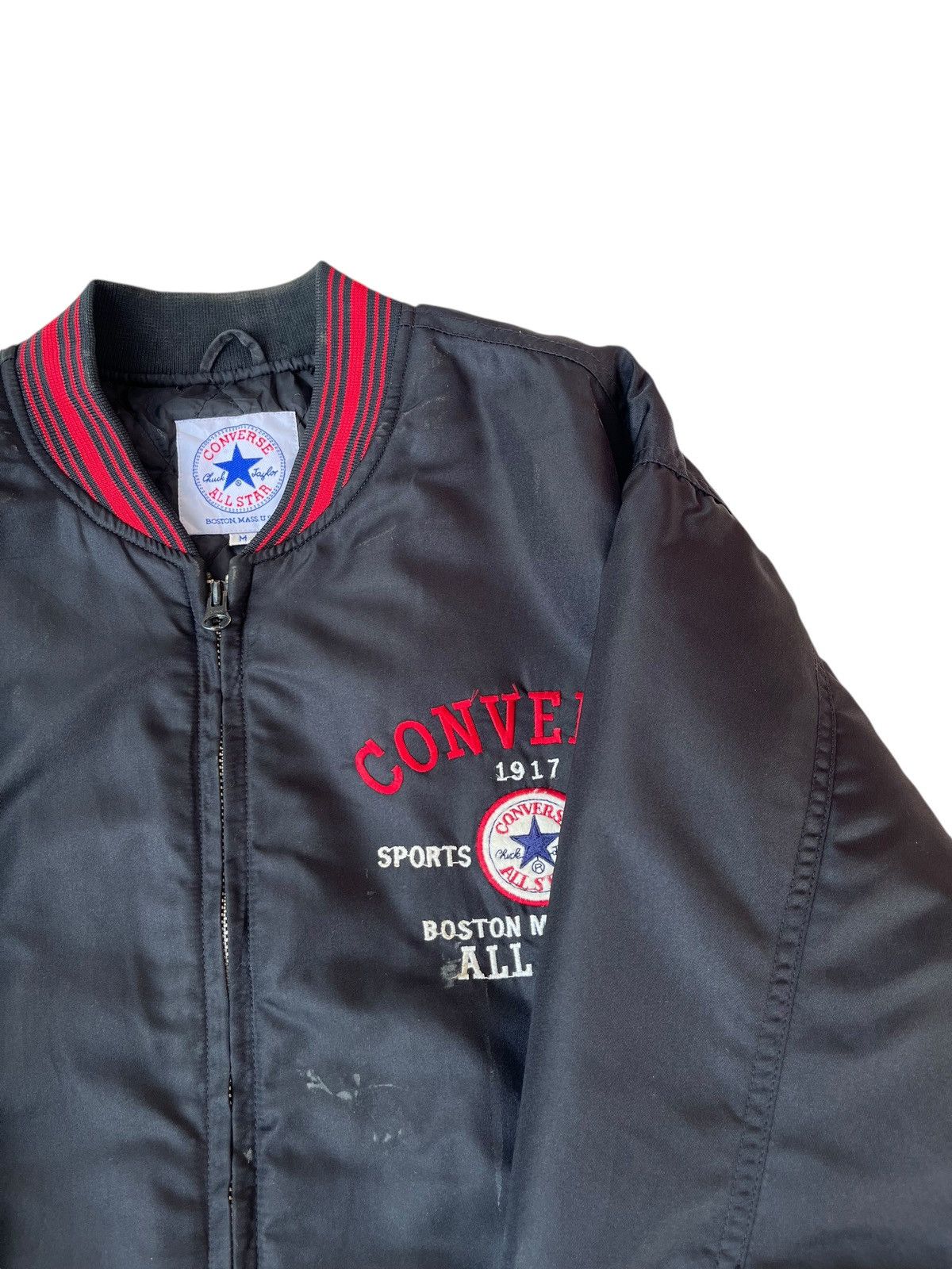 Converse × Vintage VTG Converse Bomber Jacket Black Size US M / EU 48-50 / 2 - 4 Thumbnail
