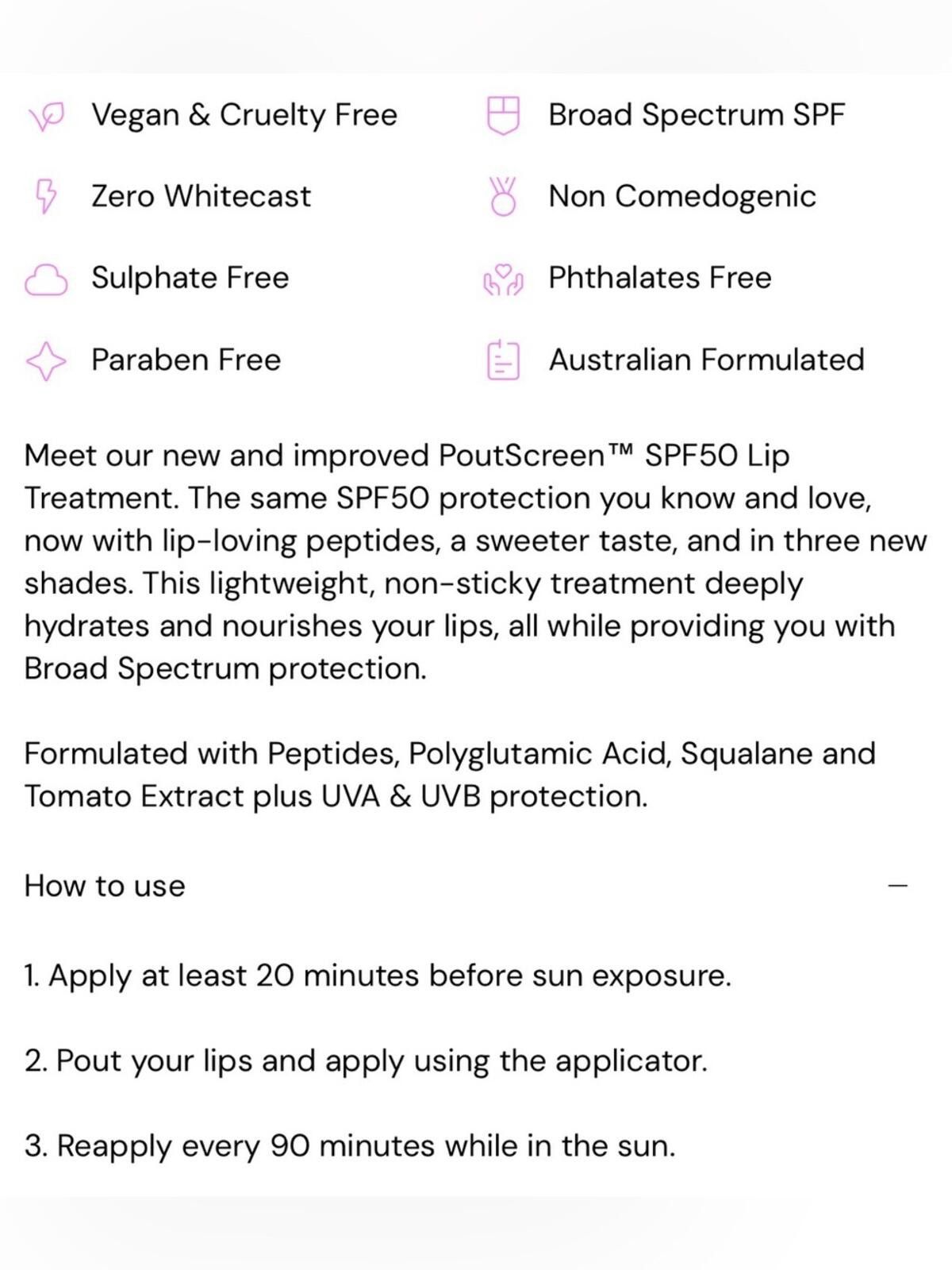 Other Naked Sundays / PoutScreen SPF50 Lip Treatment / Love Letter Size ONE SIZE - 7 Thumbnail