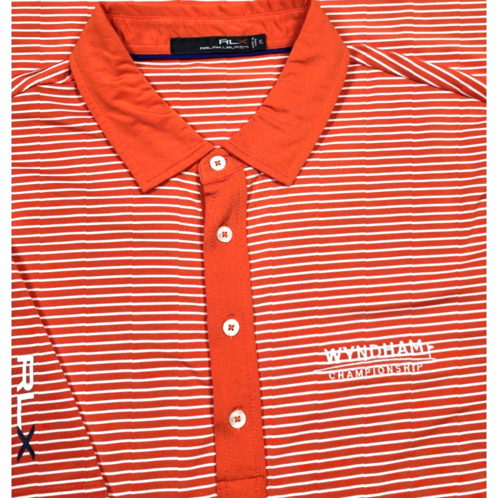 RLX Ralph Lauren RLX Ralph Lauren Wyndham Championship Orange Stripe Polo Shirt Mens XL Golf Polo Shirt XL Orange Striped PRL Wyndham Championship Size US XL / EU 56 / 4 - 2 Thumbnail