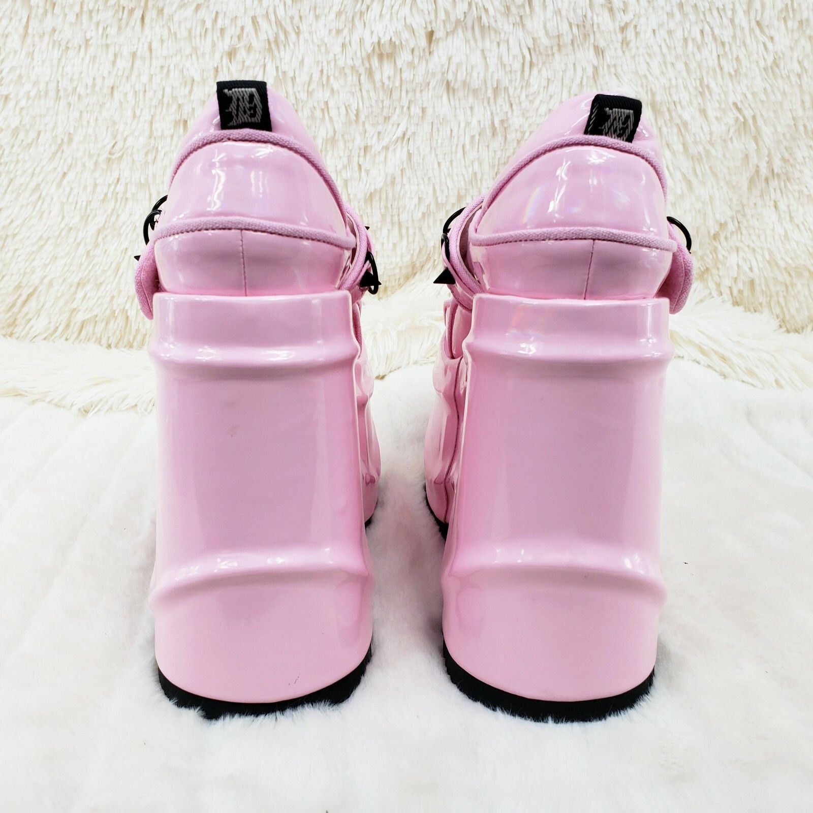 Other DEMONIA Baby Pink Patent 6" Wedge Platform Goth Punk Mary Ja Size US 11 / IT 41 - 5 Thumbnail