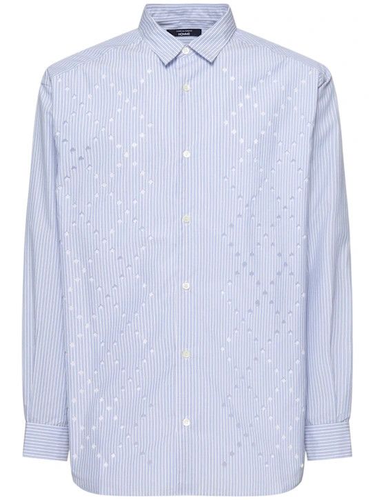Comme des Garcons Homme o1lsvrm0425 Striped Shirt in Blue Size US M / EU 48-50 / 2 - 1 Thumbnail
