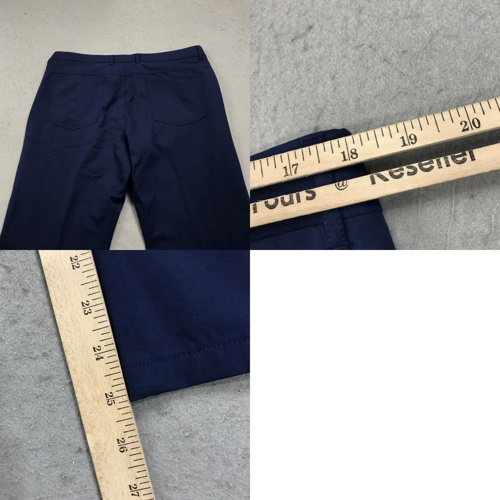 Parker Holderness & Bourne Mens Pants Casual Chino 36x25 Navy Blue Regular Flat Front Zip Pockets Logo Size US 36 / EU 52 - 8 Thumbnail