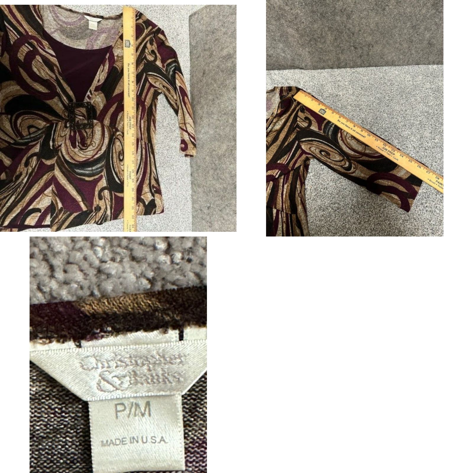 Vintage VINTAGE 90s Y2K Christopher & Banks Geometric Paisley Buckle Top Blouse Petite M Women Office Career Fall Whimsigoth Mens? Size M / US 6-8 / IT 42-44 - 8 Thumbnail