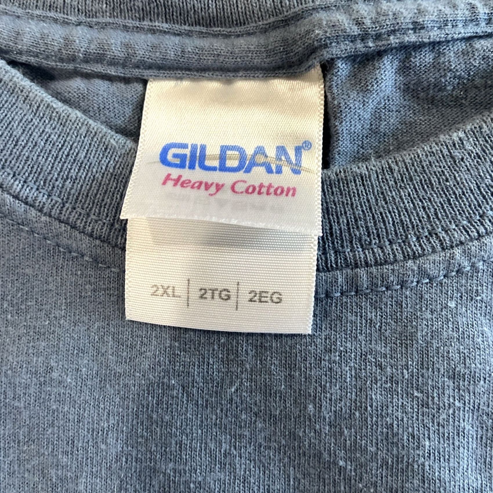 Gildan VINTAGE Gildan Men's T-Shirt Crew Neck Short Sleeve 2XL Cotton Blue Embroidered Eagle Crewneck Shirt Size US XXL / EU 58 / 5 - 2 Thumbnail