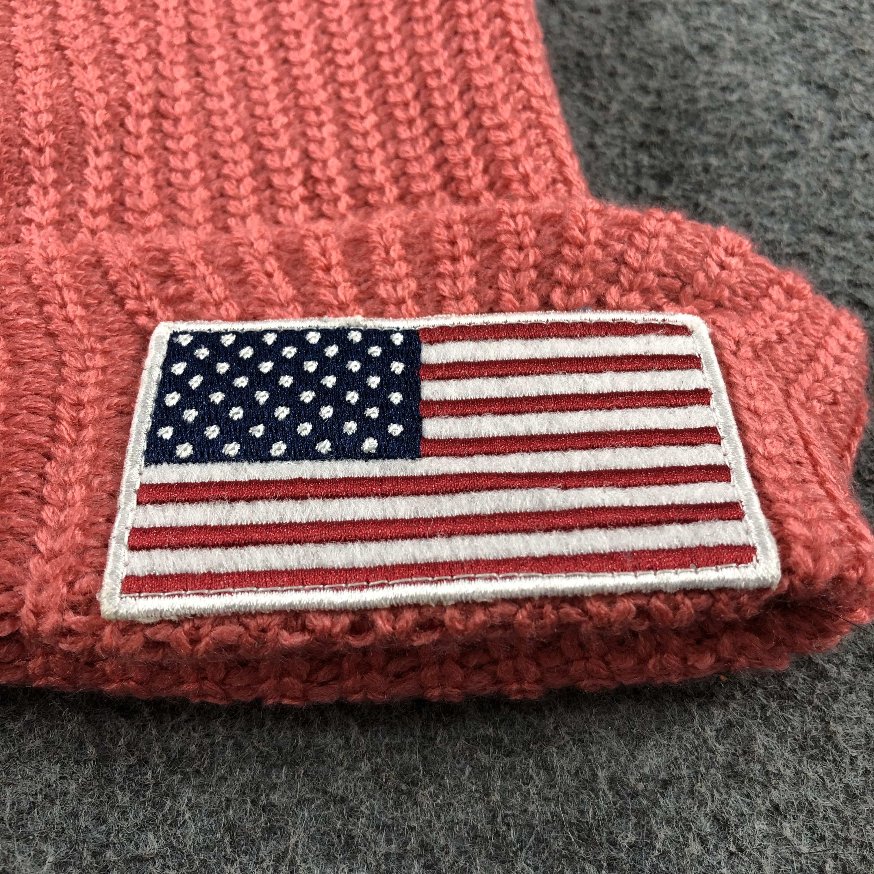 Japanese Brand American Flag Patch Pink Beanie Snowcap Snow Hat B473 Size ONE SIZE - 4 Thumbnail