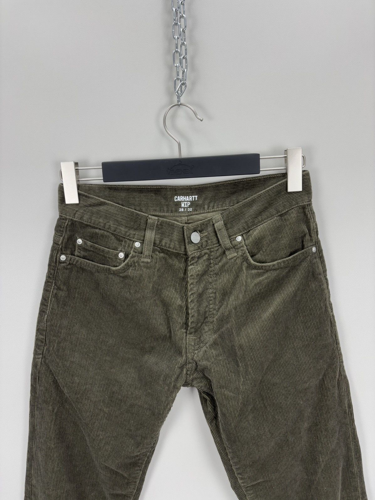 Carhartt Mens corduroy pants Carhartt Size 28x32 Color Green Size US 28 / EU 44 - 3 Thumbnail