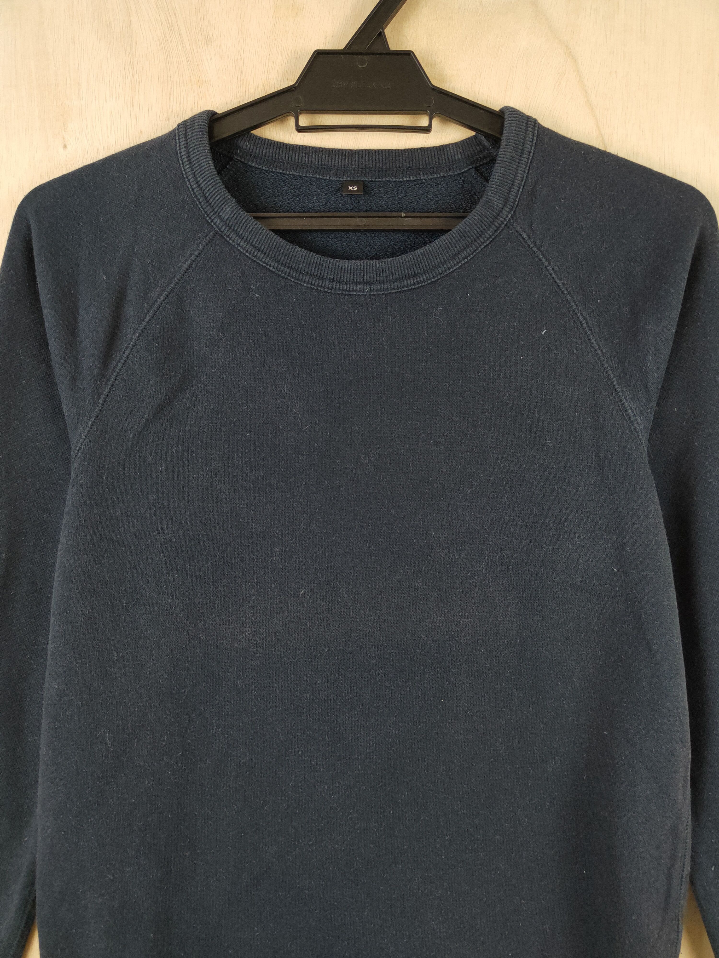 Japanese Brand × Vintage Japanese Brand Blue Black plain Sweatshirts #S2639 Size XS / US 0-2 / IT 36-38 - 2 Thumbnail