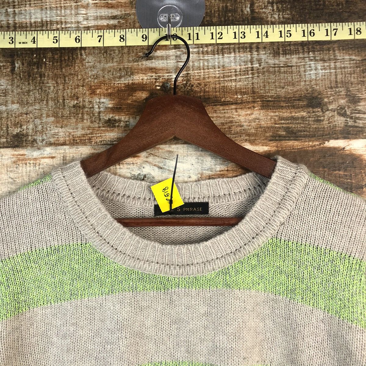 Japanese Brand DL Frees Phrase Stripe Green Knitwear #C518 Size US M / EU 48-50 / 2 - 4 Thumbnail