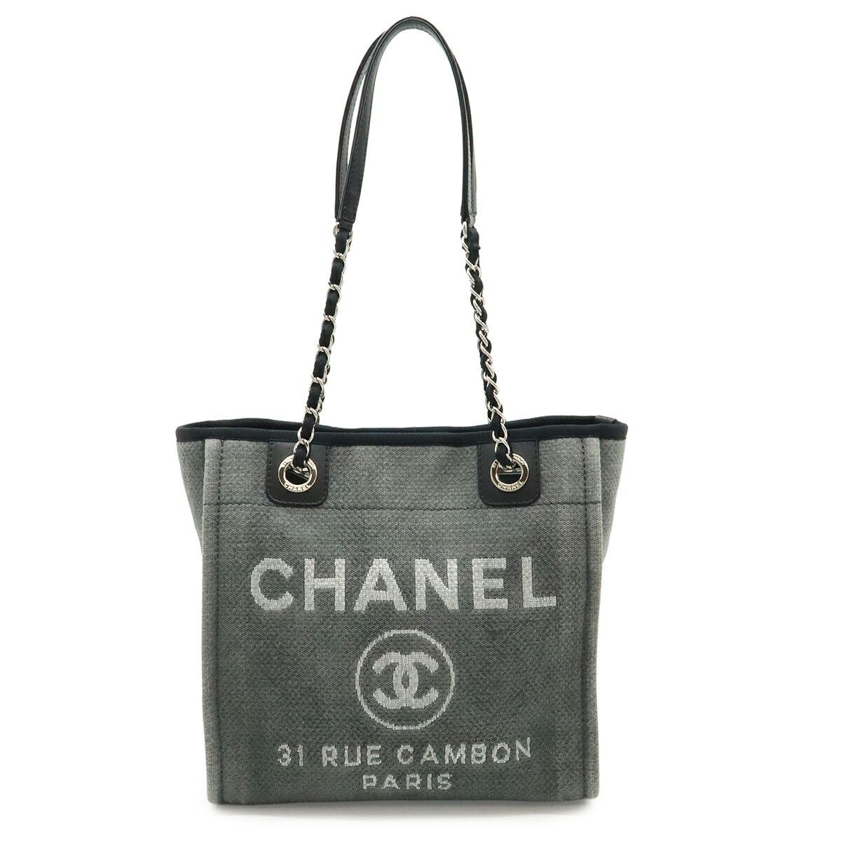Chanel Chanel Chanel Deauville Canvas Leather Tote Bag Textile Shoulder Bag A66939 DUTY FREE for USA Size ONE SIZE - 1 Thumbnail