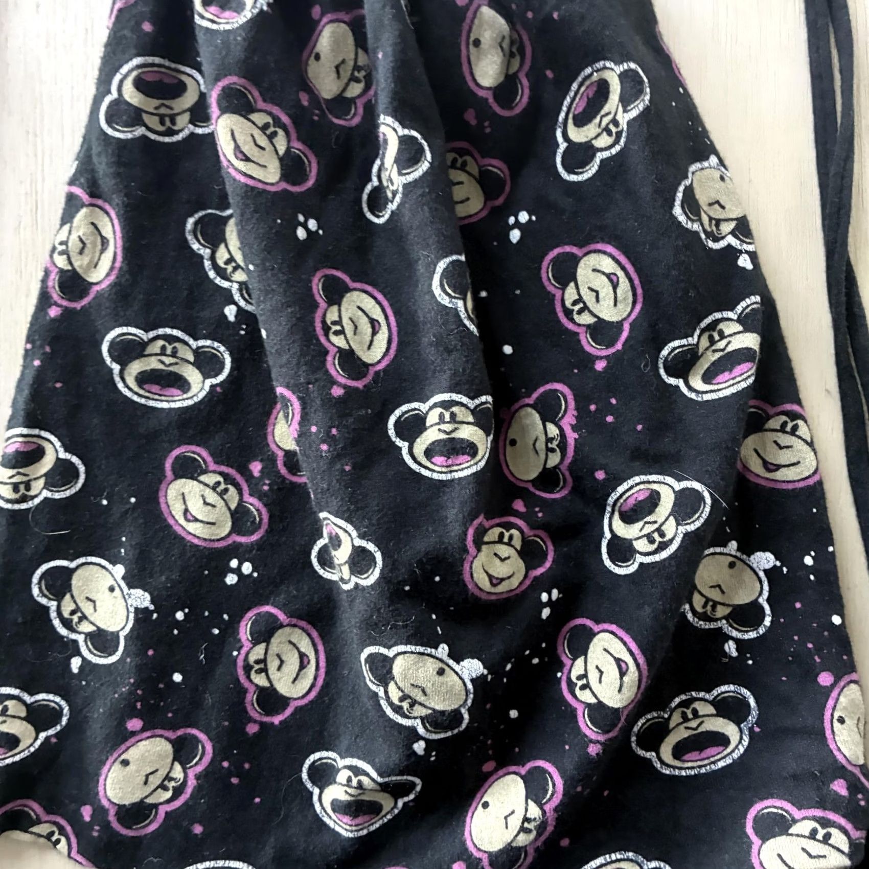 Vintage Bobby Jack Backpack Black 13" Girls Cotton Character Cartoon Drawstring Bag Size ONE SIZE - 2 Thumbnail