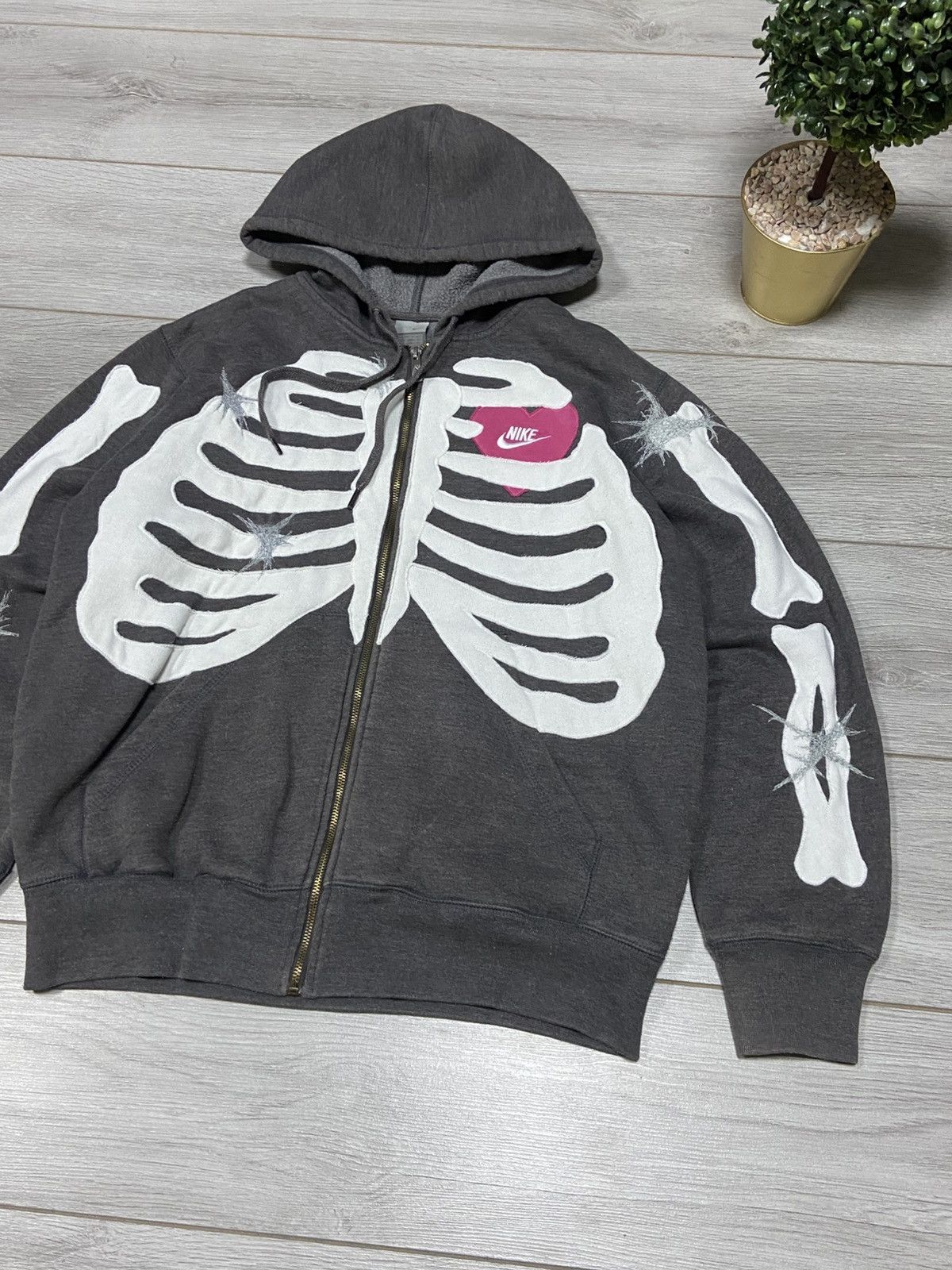 Nike Nike 1:1 bones skeleton heart bones hoodie Size US M / EU 48-50 / 2 - 3 Thumbnail