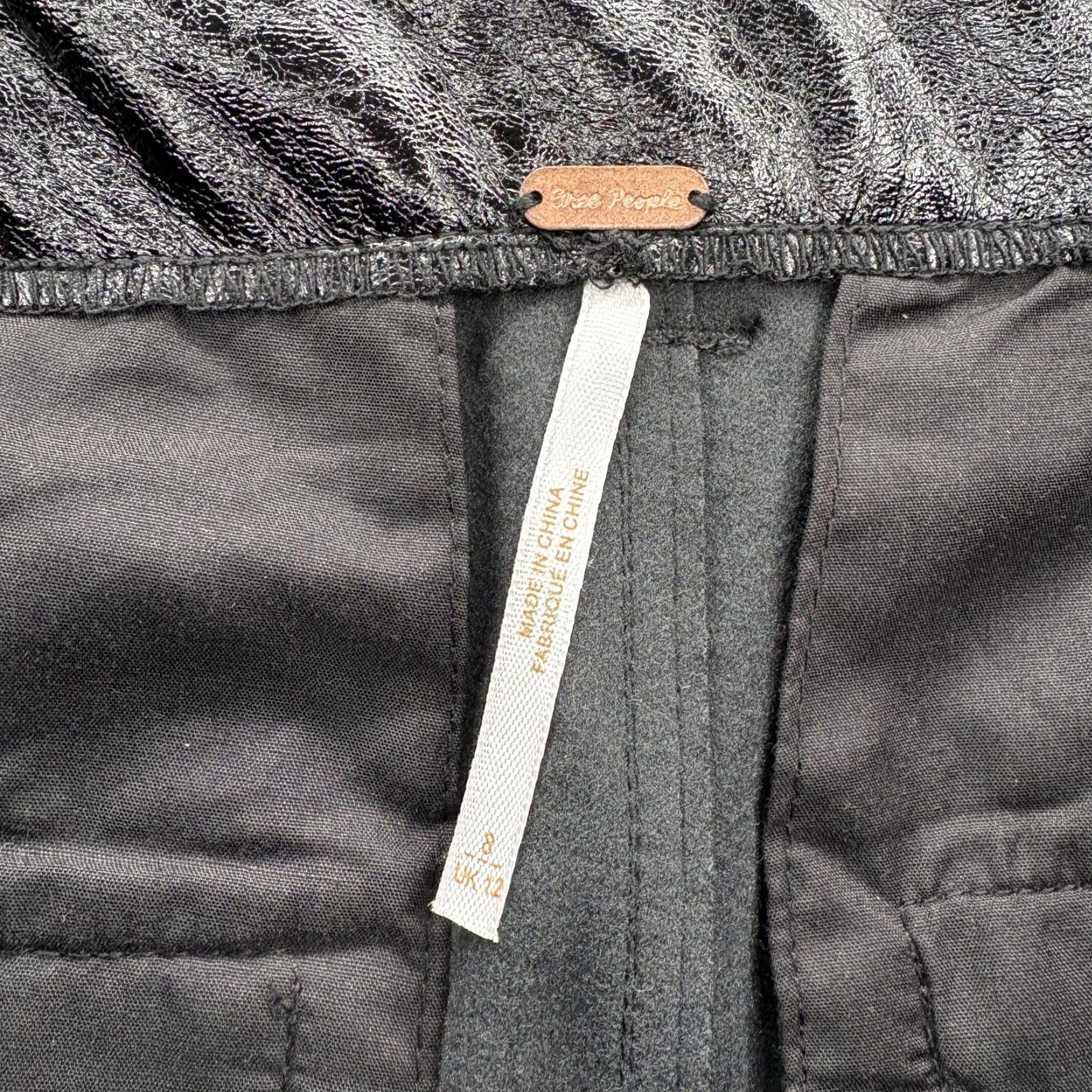 Free People Free People Pants Womens 8 Black Faux Leather Coated Wide Leg Dressy High Rise Size 30" / US 8 / IT 44 - 5 Thumbnail
