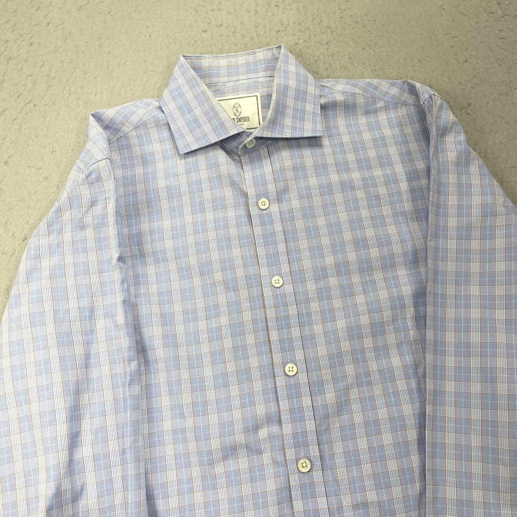 Todd Snyder Todd Snyder Shirt Mens 15.5 34/35 Blue Plaid Cotton Long Sleeve Dress Shirt Size 42R - 3 Thumbnail