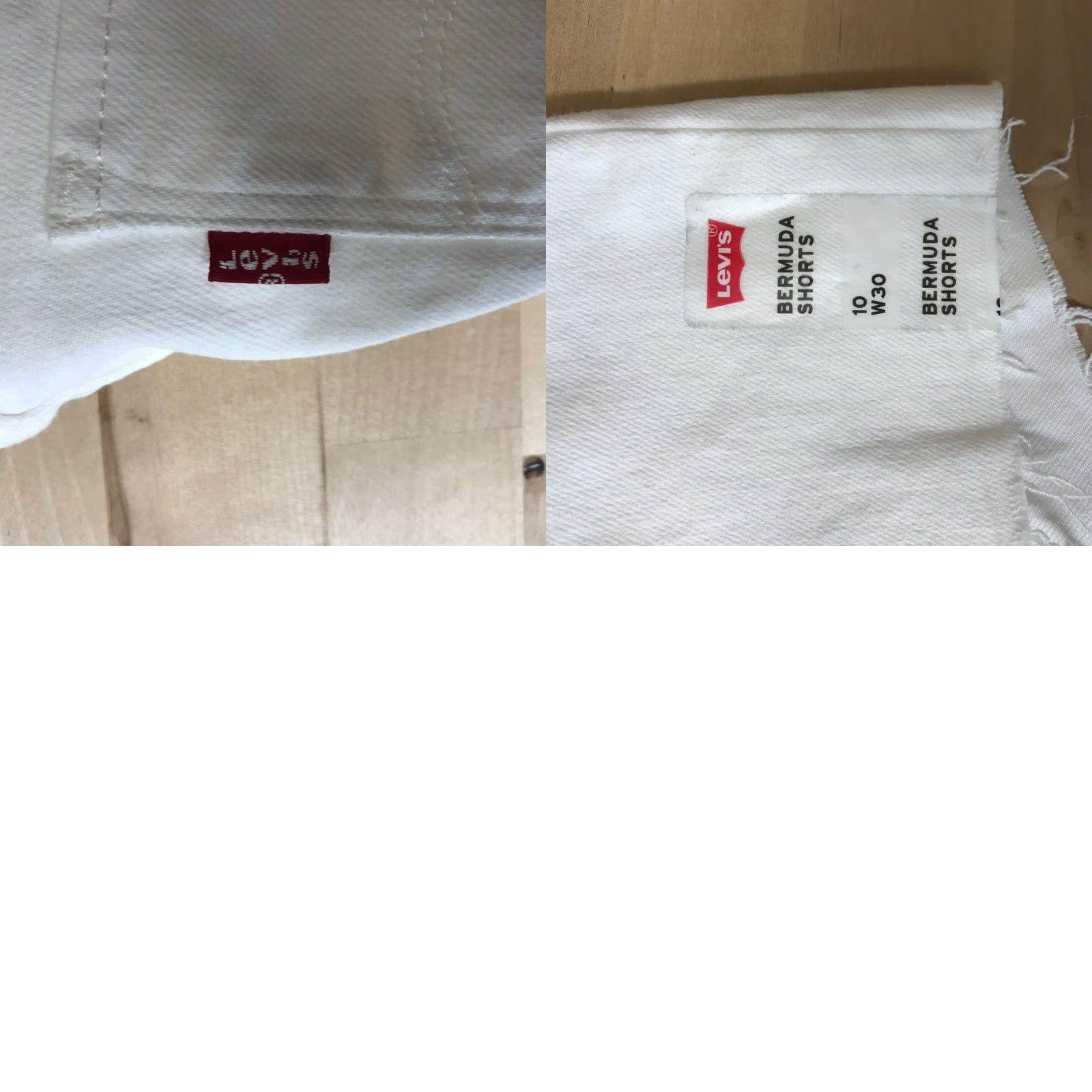 Levi's VINTAGE? No — Levi's Bermuda Shorts Slim Mid Rise White 10 Tall Denim with Pockets, Raw Hem, 5-Pocket Design Womens Size 30" / US 8 / IT 44 - 9 Thumbnail