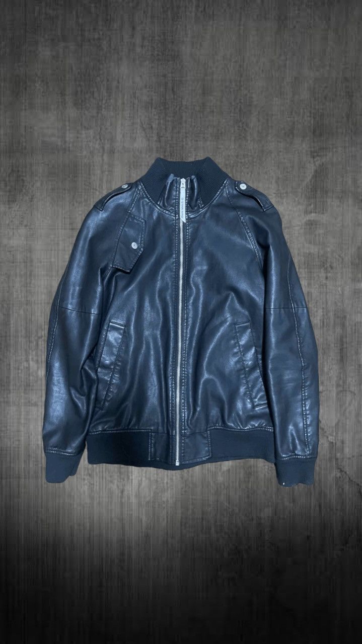 ジャケット・アウター 00s japanese label fur leather jacket Addict Clothes - Center Zip Jacket - Horsehide