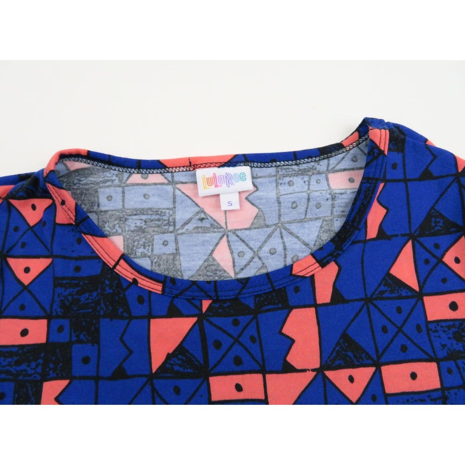 Vintage Lularoe Julia Dress Small Blue Geometric Abstract Bodycon LLR Womens Dress Size S / US 4 / IT 40 - 4 Thumbnail