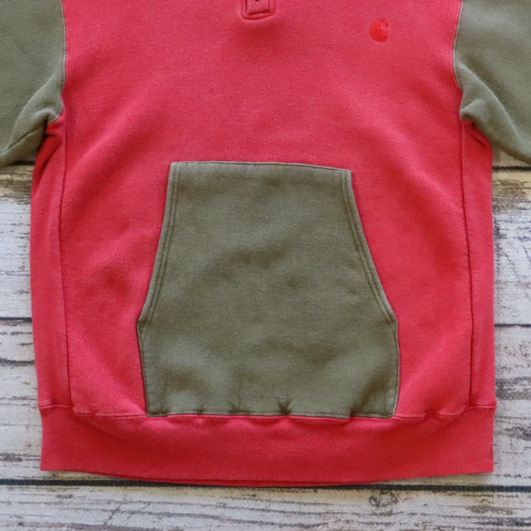 Carhartt Vintage Carhartt Two Tone Hoodie Sweatshirt Mens M Red Size US M / EU 48-50 / 2 - 3 Thumbnail