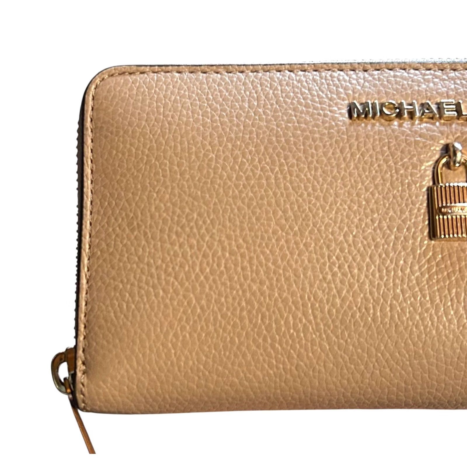 Michael Kors Michael Kors ADELE ZA CONTINENTAL Large Leather Wallet Fawn Beige Brown Womens Size ONE SIZE - 3 Thumbnail