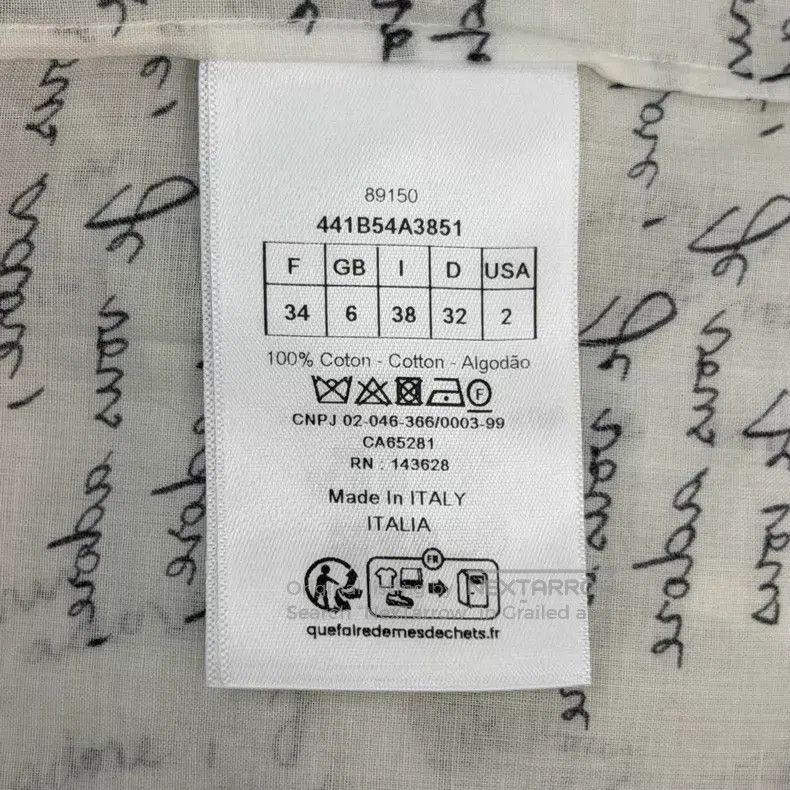 Dior Dior White love letter full-printed bee embroidery long sh Size XXS / US 00 / IT 34 - 6 Thumbnail