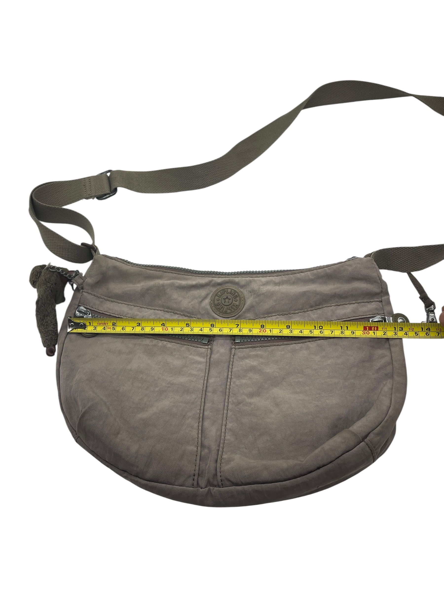 Japanese Brand Kipling Alvar Crossbody Bag Taupe Nylon w/ Monkey Keychain Size ONE SIZE - 11 Thumbnail