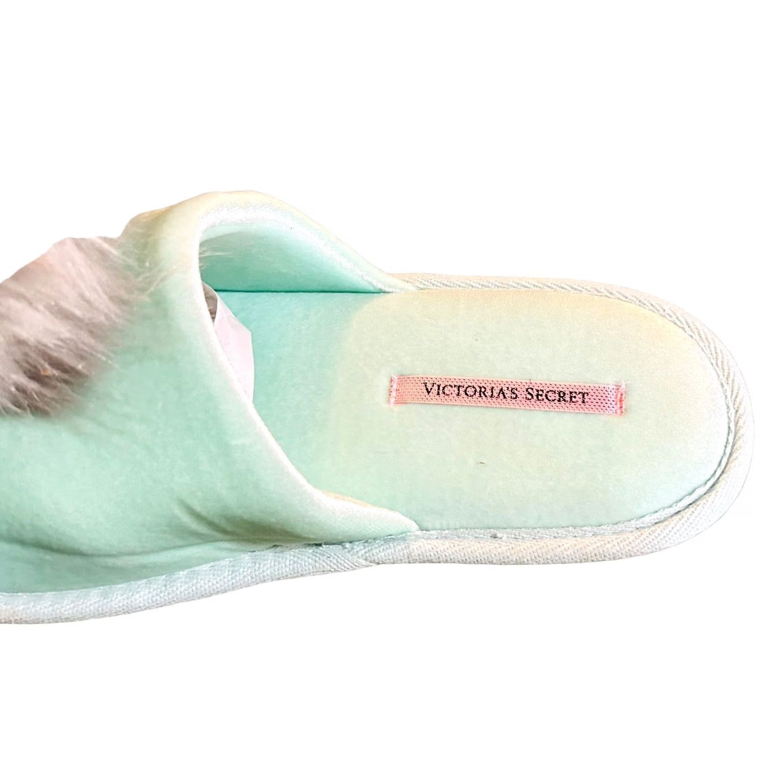 Victoria's Secret Victoria's Secret Slippers Mint Green Women LG 9/10 Gray Faux Fur Pom-Pom NWT Slippers Womens Size ONE SIZE - 7 Thumbnail