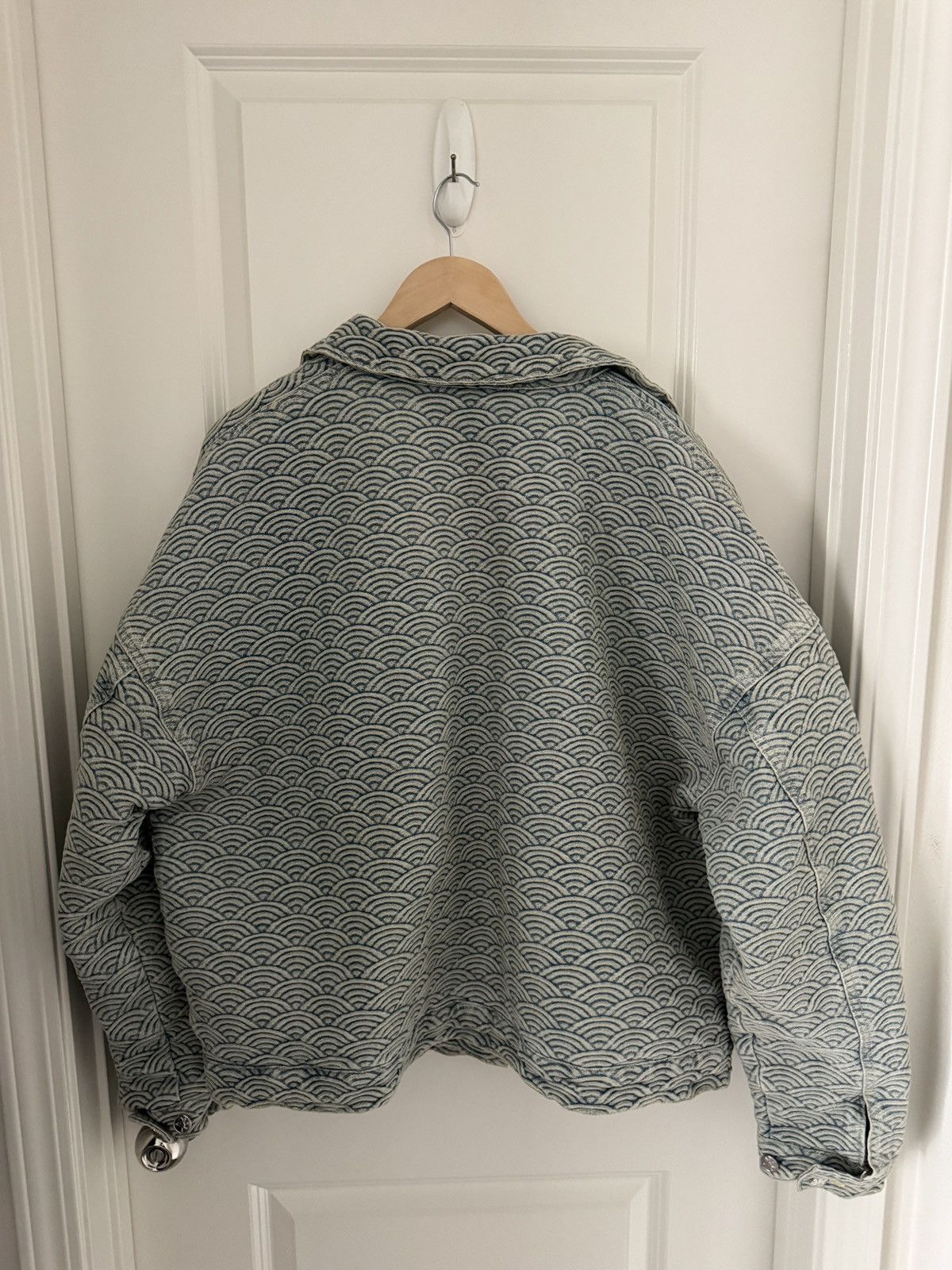 Ryoko Rain Ryoko Rain Seigaiha Jacquard Denim Work Jacket Size US L / EU 52-54 / 3 - 4 Thumbnail