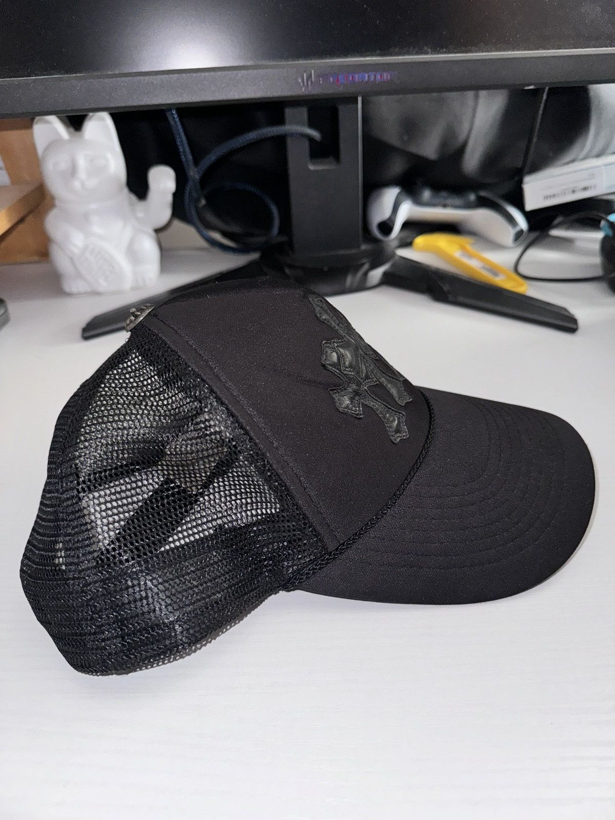 Chrome Hearts Chrome Heart Triple Leather Cross Patch Trucker Hat Size ONE SIZE - 2 Thumbnail