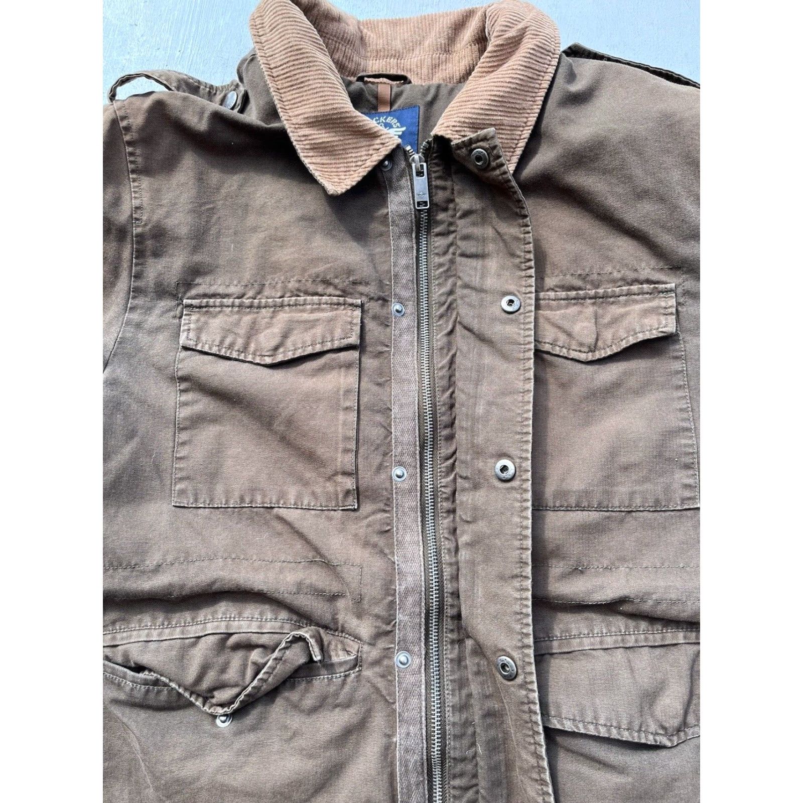 Dockers DOCKERS Jacket Beige Brown Solid XL Chore Utility Aviator Barn Workwear 90s Mens Jacket Size US XL / EU 56 / 4 - 7 Thumbnail