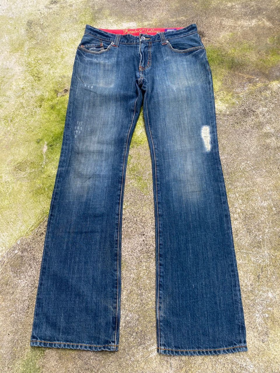 Purple Brand Vintage Purple & Yellow Distressed Denim Size US 32 / EU 48 - 2 Thumbnail