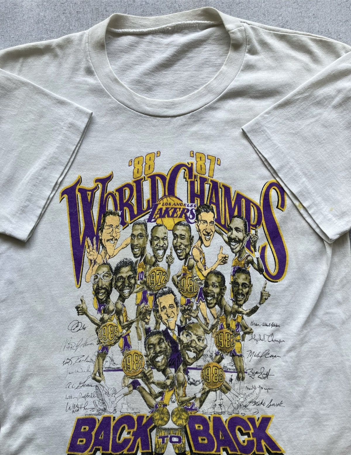 NBA Vintage 1988 Los Angeles Lakers Championship Tee Shirt 80s Size US M / EU 48-50 / 2 - 2 Thumbnail