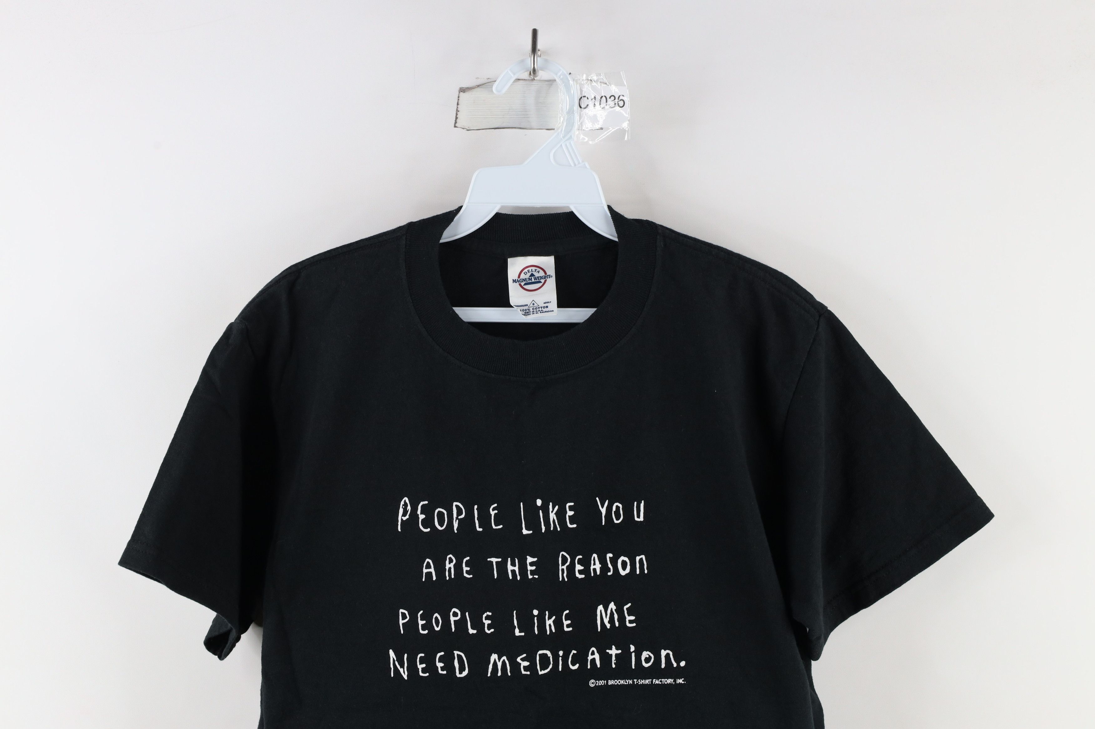 Vintage Vintage Y2K 2001 Are Reason People Like Me Need Meds T-Shirt Size US S / EU 44-46 / 1 - 2 Thumbnail