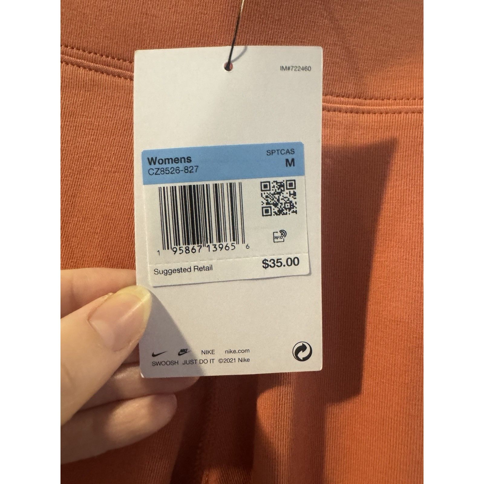Nike NIKE Womens Tight Fit Mid Rise Short Length Coral Shorts NWT Size 32" / US 10 / IT 46 - 7 Thumbnail