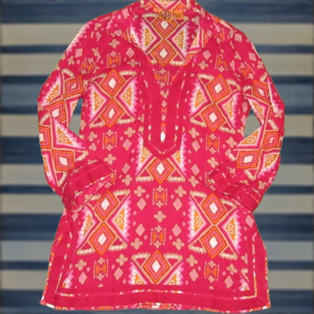 Tory Burch TORY BURCH Pink Cotton Tunic Blouse 6 Size M / US 6-8 / IT 42-44 - 1 Thumbnail