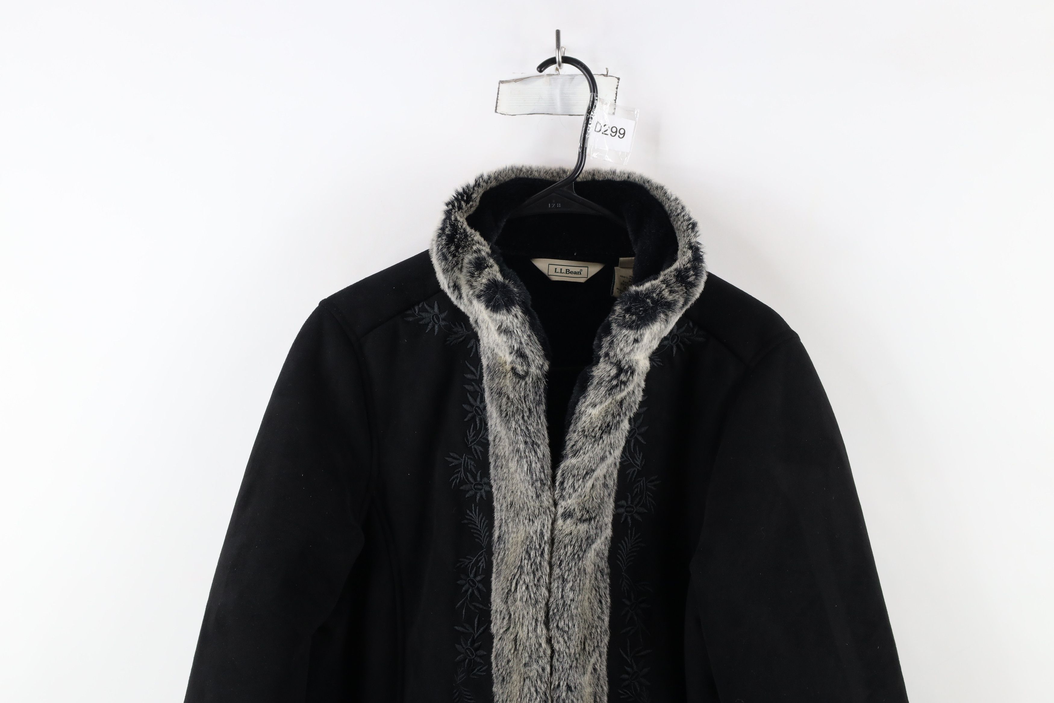 L.L. Bean × Vintage Vintage LL Bean Faux Fur Trim Penny Lane Jacket Coat Black Size M / US 6-8 / IT 42-44 - 2 Thumbnail