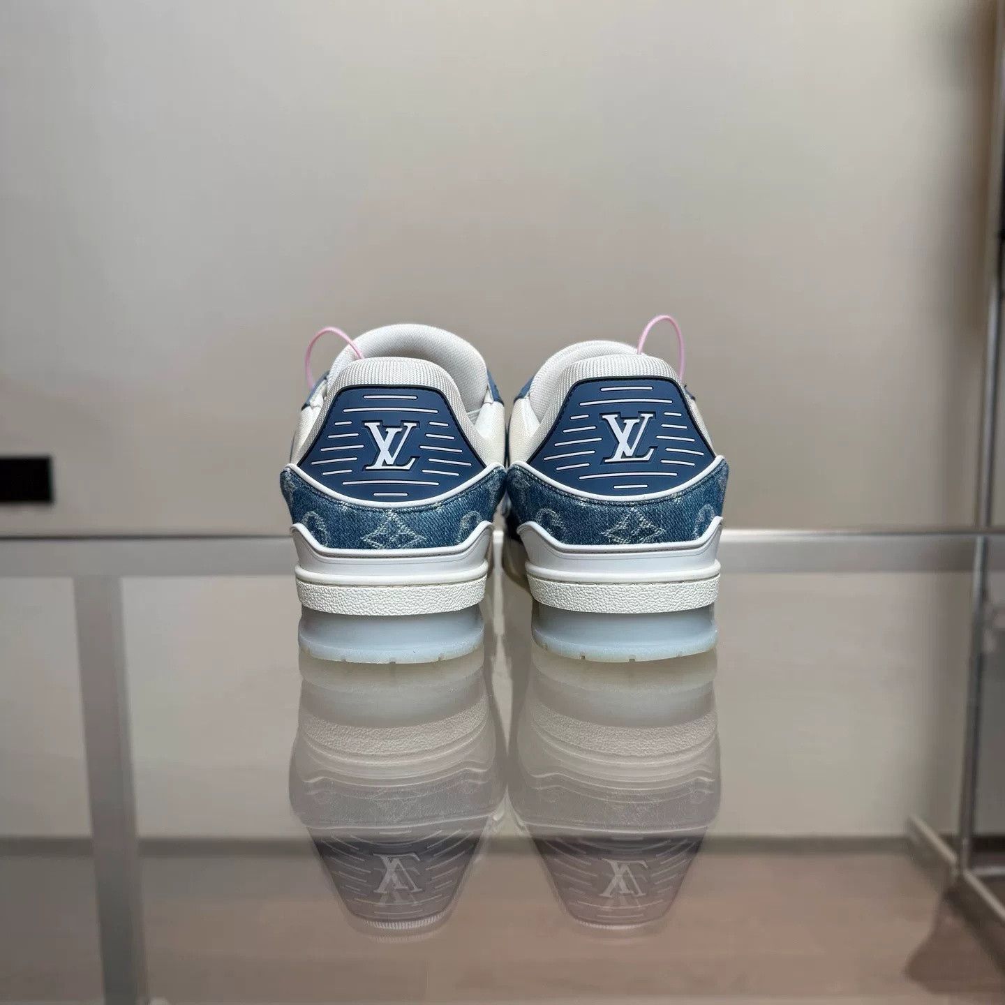 Louis Vuitton LV Trainer Blue Denim Sneakers Size US 8.5 / EU 41-42 - 6 Thumbnail