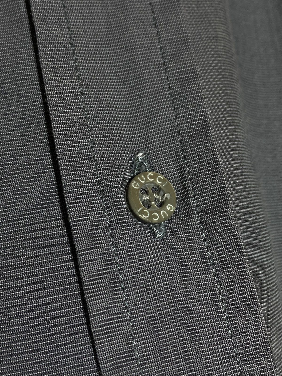 Gucci Vintage Gucci Gray Button Up Dress Shirt Rare Size US M / EU 48-50 / 2 - 21 Thumbnail