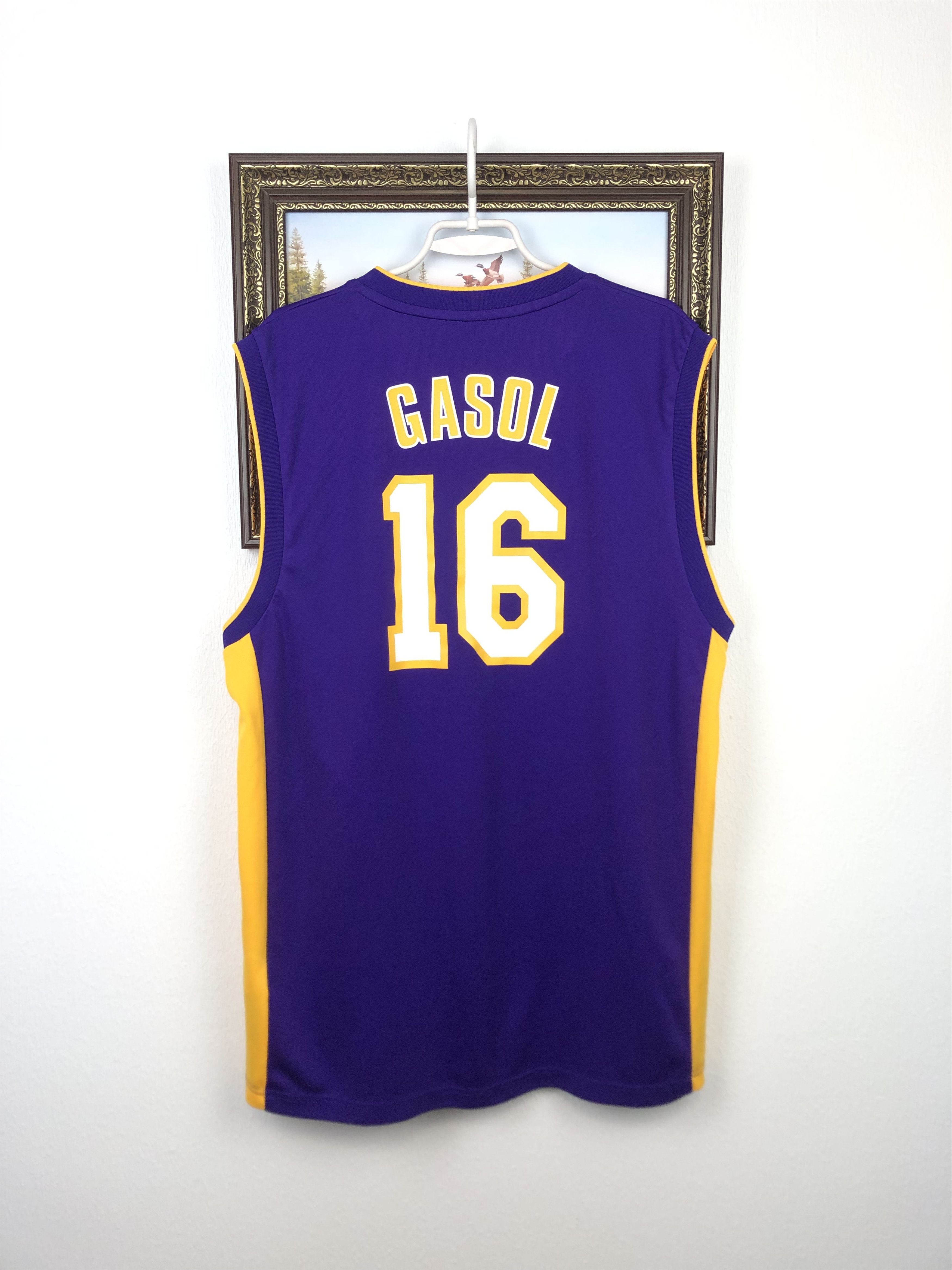Adidas Adidas Los Angeles Lakers Gasol Jersey Mens Shirt Rare Tee Size US L / EU 52-54 / 3 - 9 Thumbnail
