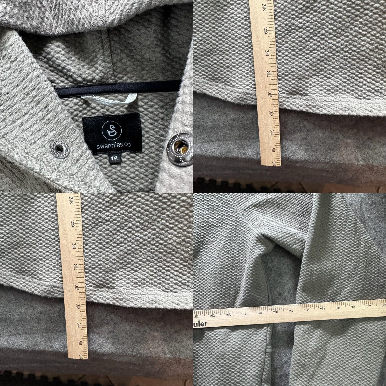 Vintage Swannies Hoodie Mens 4XL Gray Pullover Thermal Snap Pockets Sundt Warehouse Size US XXL / EU 58 / 5 - 9 Thumbnail