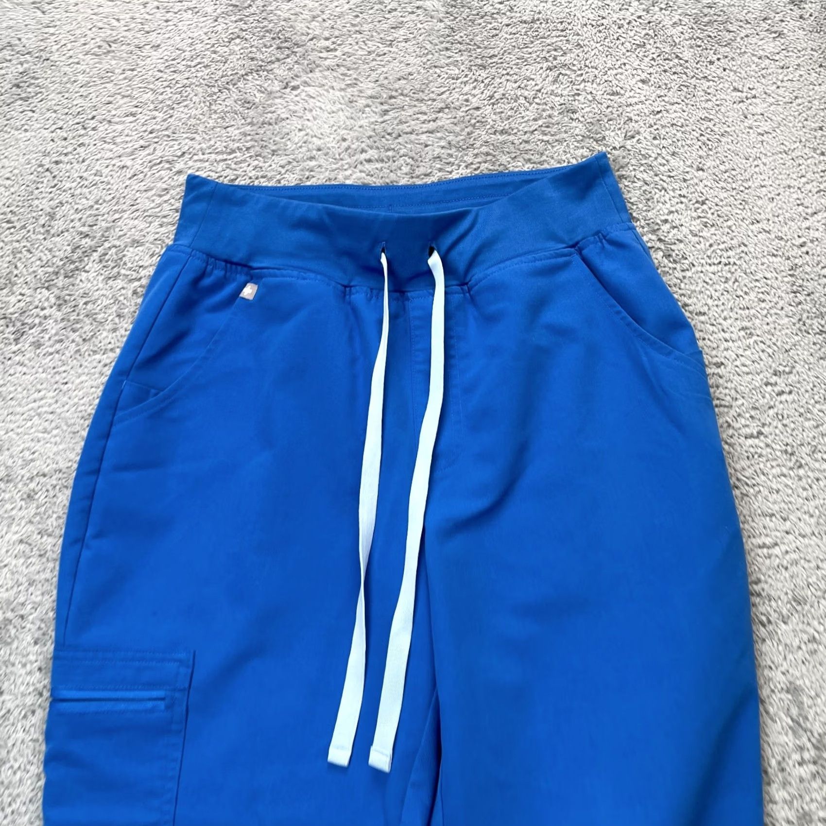 Vintage FIGS Pants Womens Small Blue Jogger High Waist Scrub Tapered Leg Stretch Zamora Size 28" / US 6 / IT 42 - 4 Thumbnail