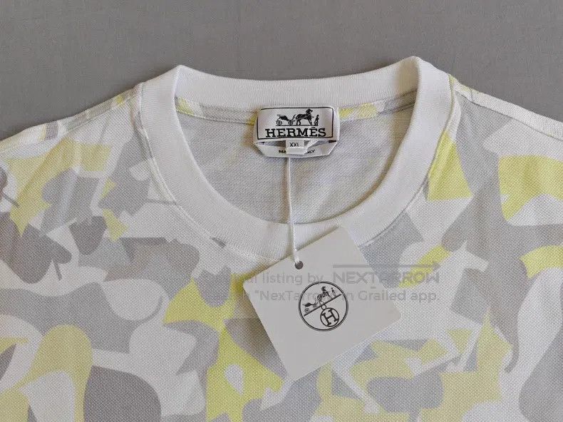 Hermes Hermes Men's Short Sleeve T-Shirt, Lemonade Color, Camoufl Size US XXL / EU 58 / 5 - 4 Thumbnail