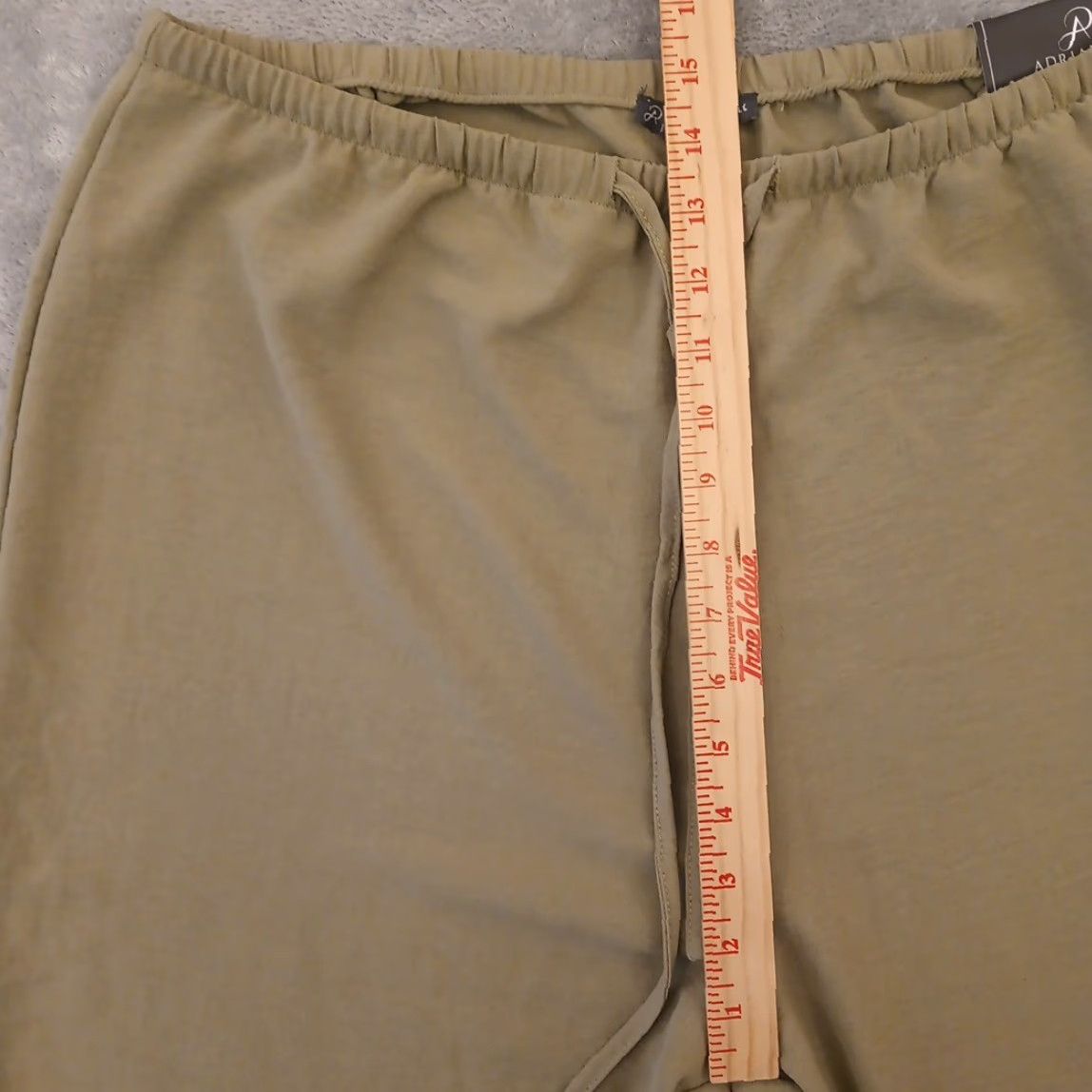 Adrianna Papell Adrianna Papell Pants Women's L Green Ankle Wide-Leg Drawstring Lightweight Size 36" / US 14 / IT 50 - 3 Thumbnail