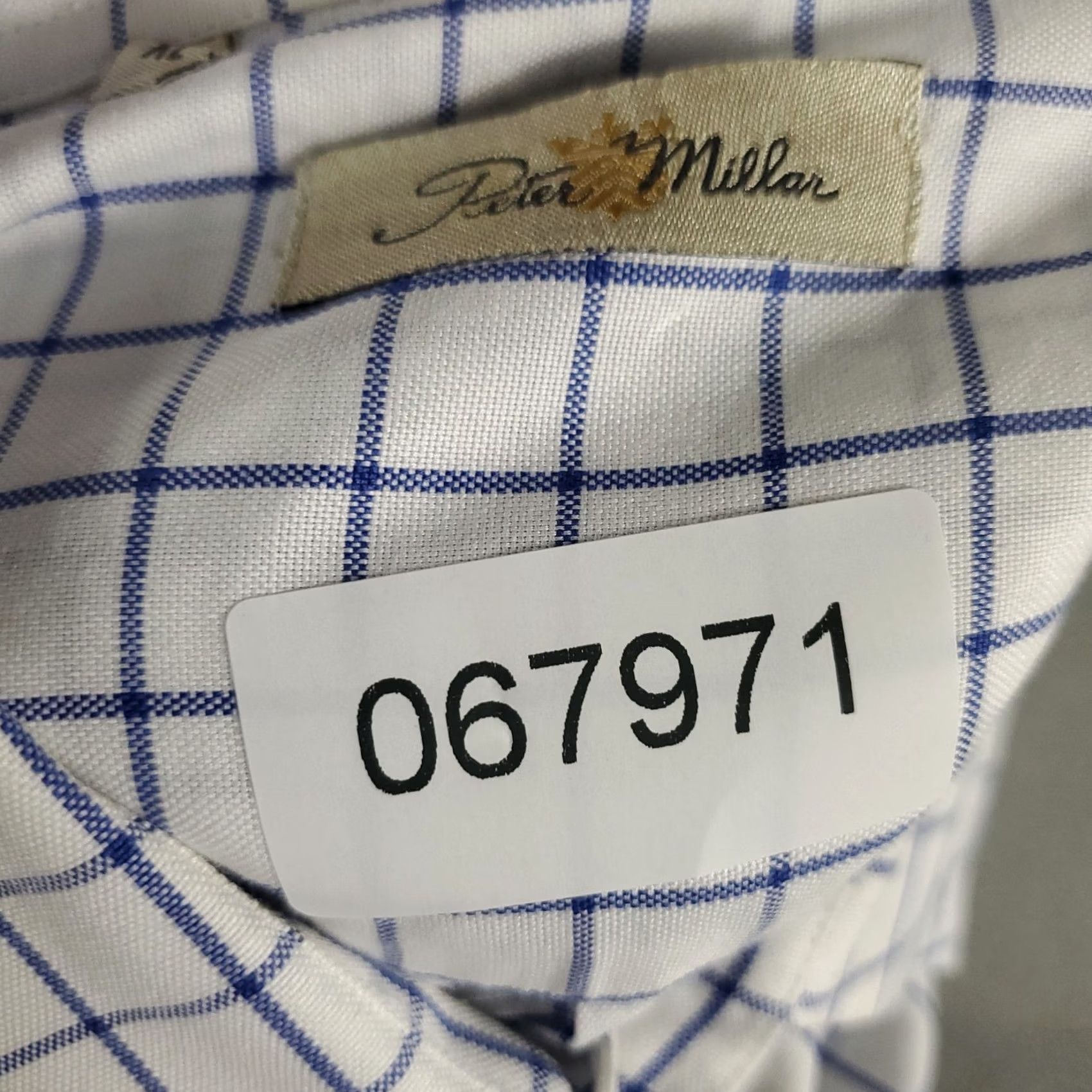 Peter Millar Peter Millar Shirt Mens XL White Blue Check Button-Up Long Sleeve Size US XL / EU 56 / 4 - 8 Thumbnail