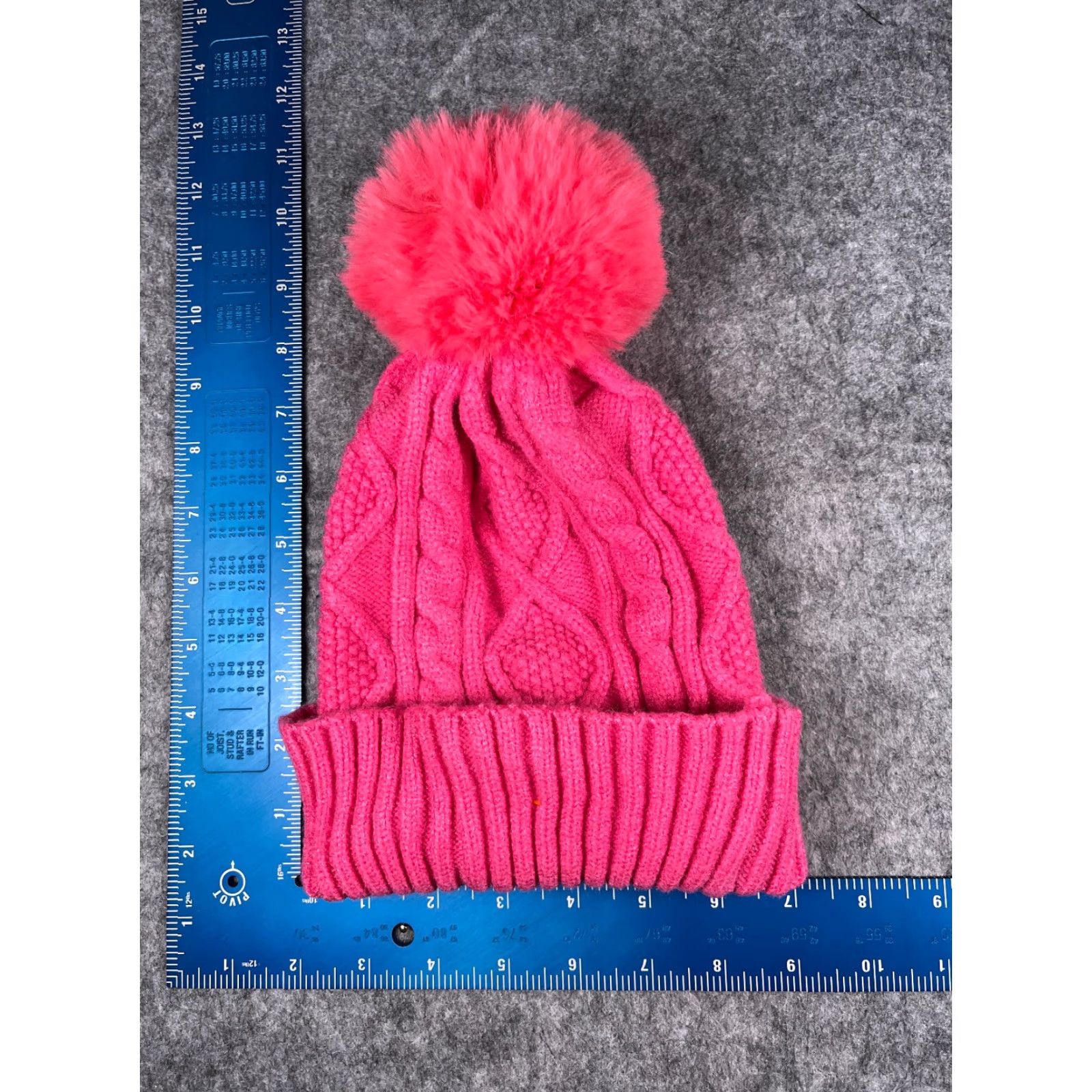 Vintage West Loop Beanie Women One Size Pink Knit Rayon Blend Stretch Ski Pom Size ONE SIZE - 4 Thumbnail