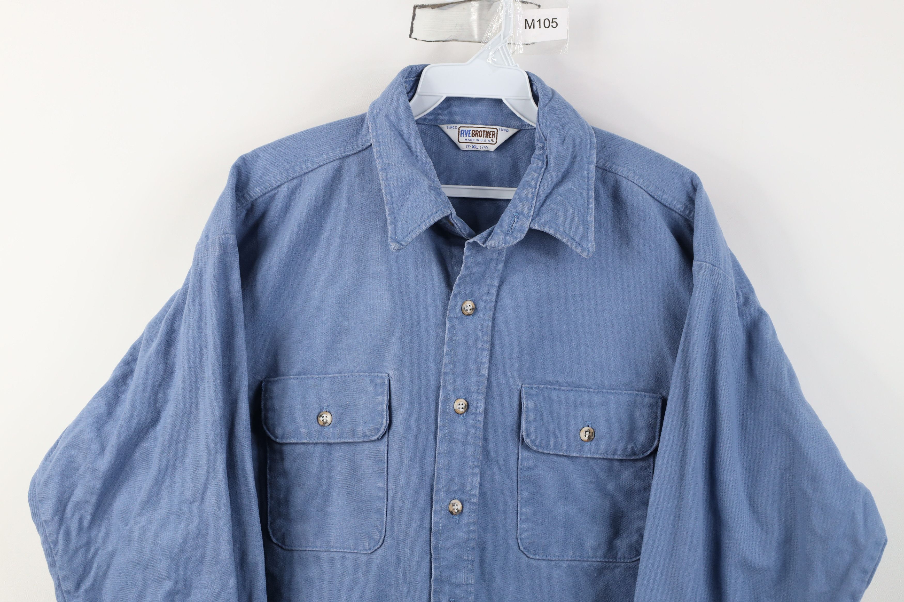FiveBrother Vintage 70s Five Brother Chamois Cloth Collared Button Shirt Size US XL / EU 56 / 4 - 2 Thumbnail