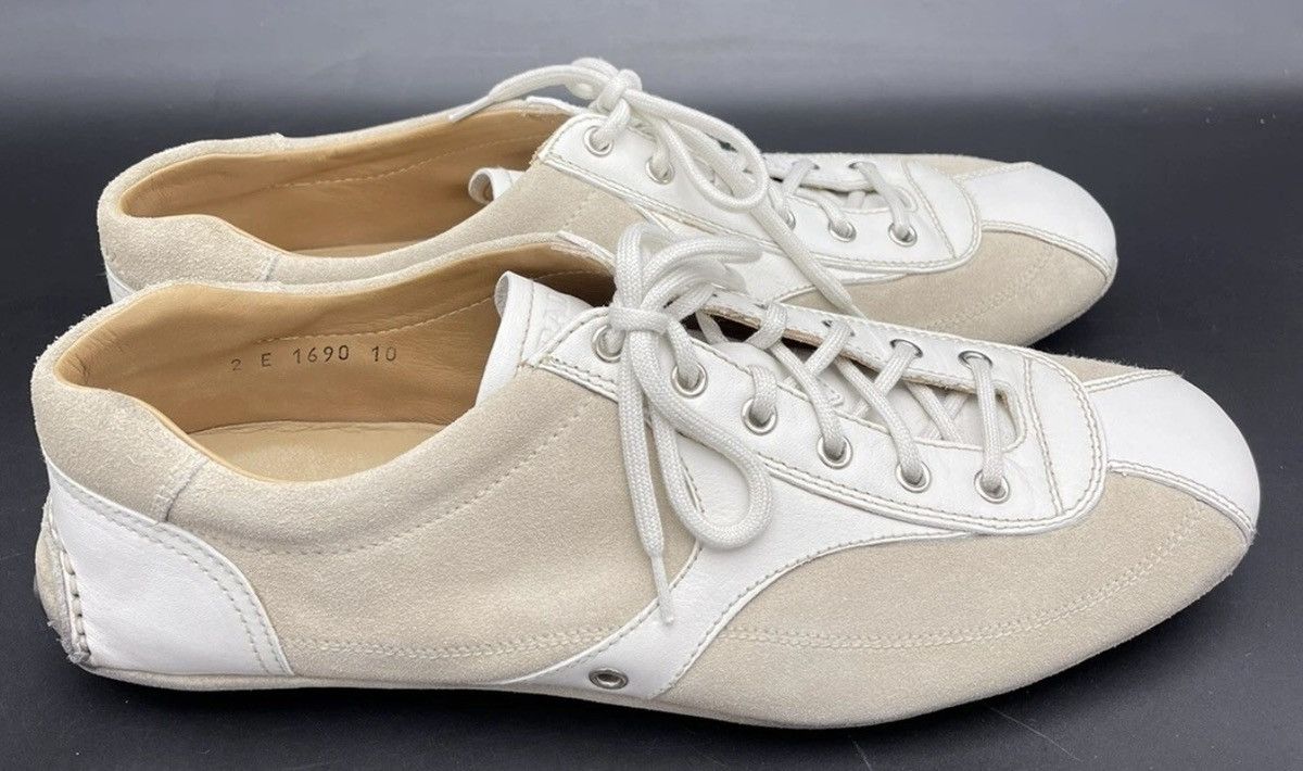 Prada Prada White & Cream Suede Leather Driving Sneakers Size 10 Size US 10 / EU 43 - 8 Thumbnail