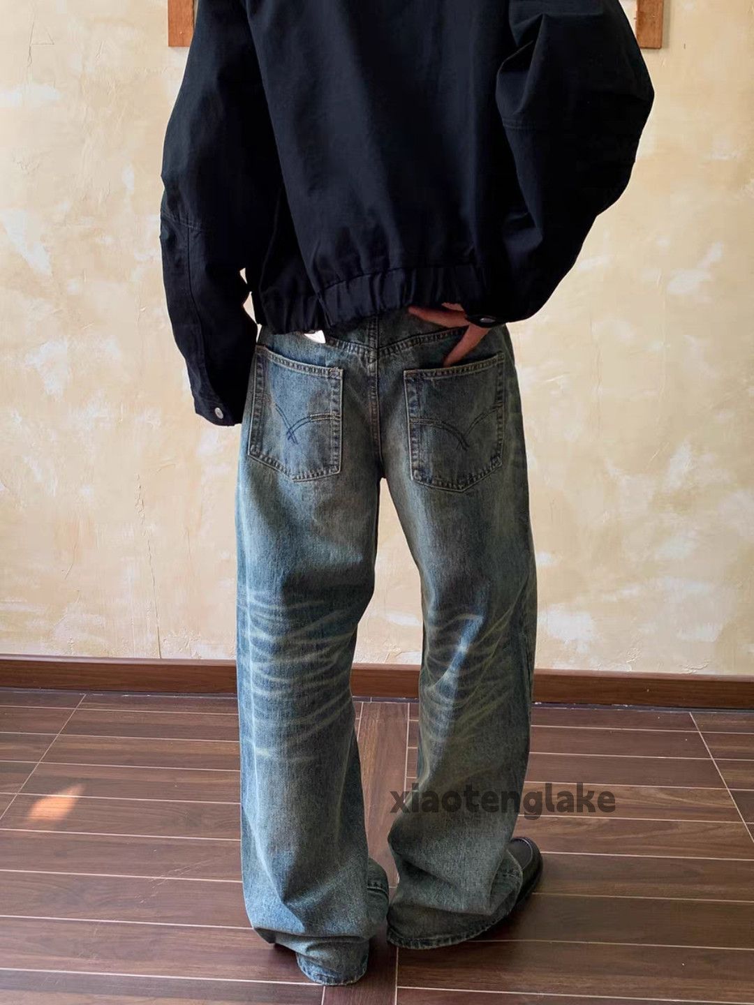 Jean Custom washed faded loose baggy yuppie y2k jeans Size US 28 / EU 44 - 4 Thumbnail