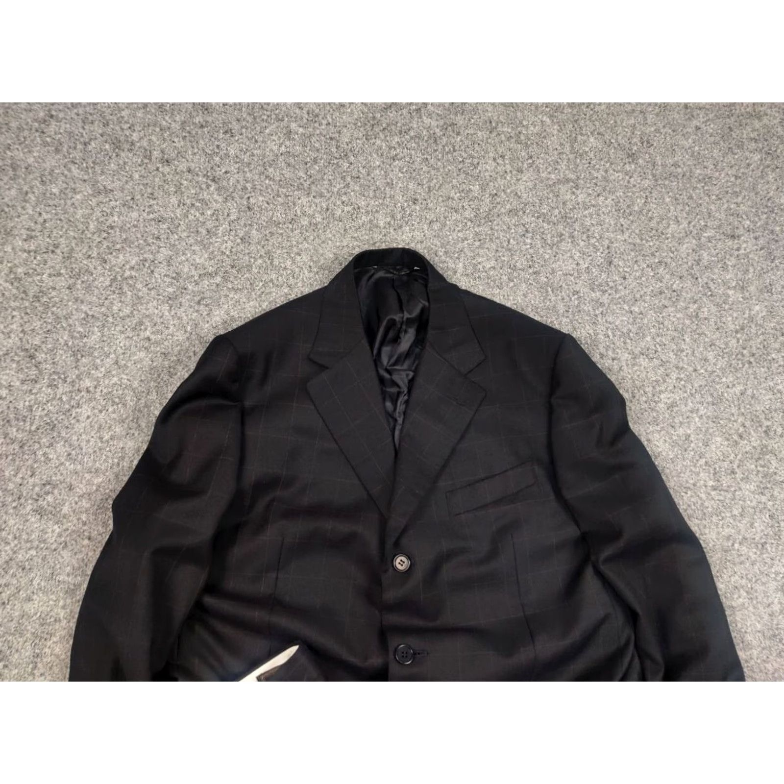 Canali Canali Classic Design Pure Wool Navy blue Plaid 2 Piece Mens Suit 52 Regular (Business, Formal) Mens Suit Size 52R - 5 Thumbnail