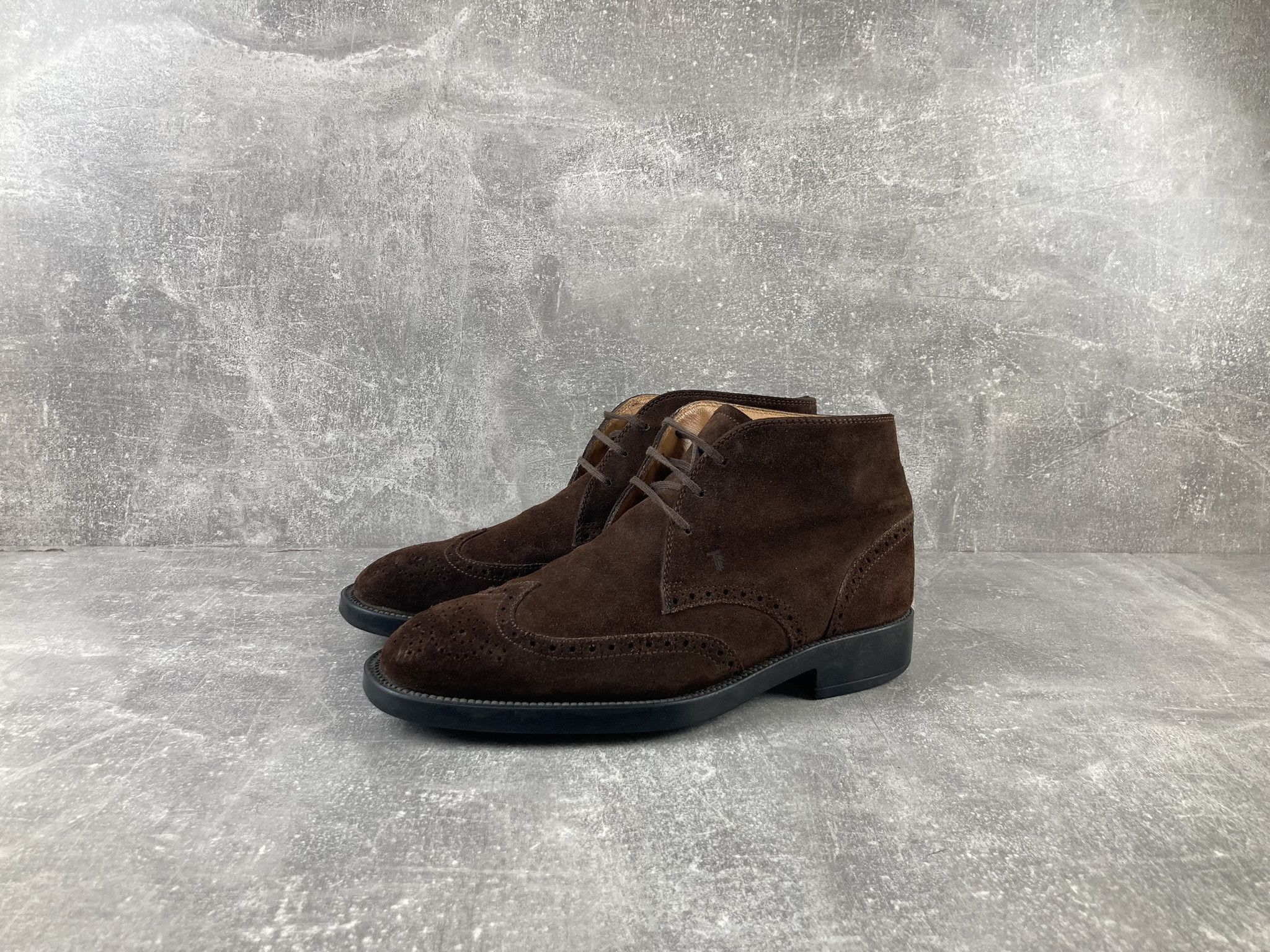 Tod's Vintage Tods brown suede brogue derby western boots Size US 7.5 / EU 40-41 - 1 Thumbnail