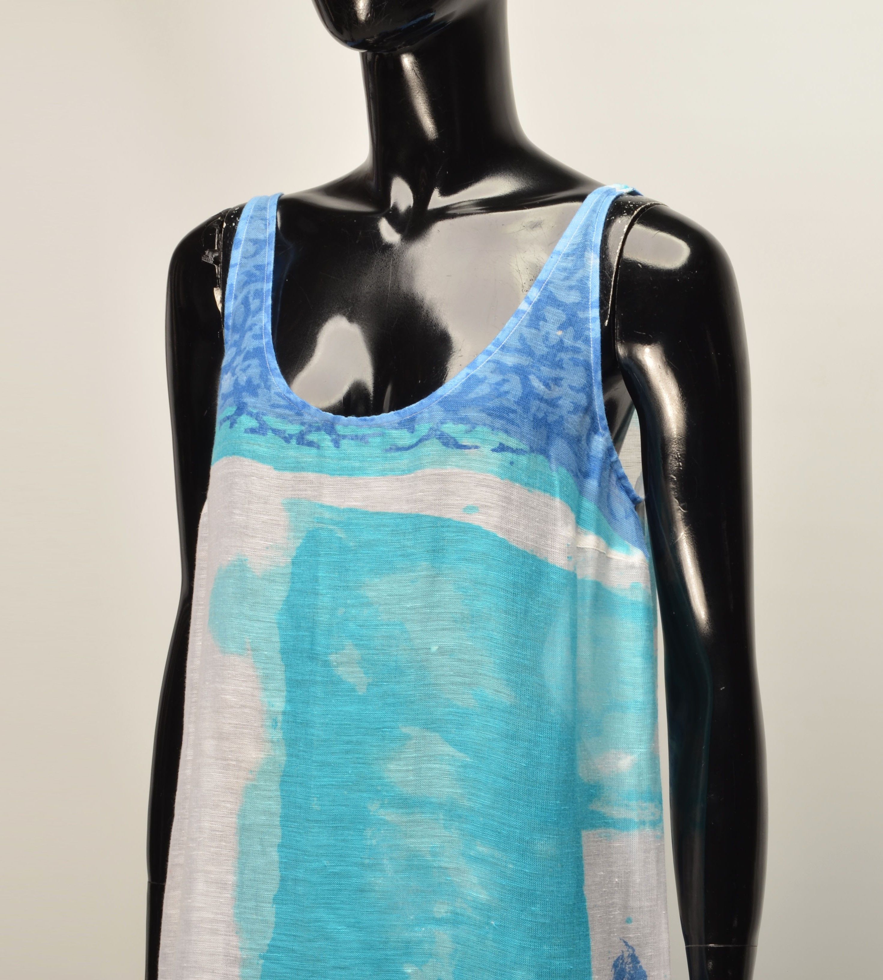 La Perla Vintage Aquasuit by La Perla Linen Midi Flared Beach Dress Size L / US 10 / IT 46 - 2 Thumbnail